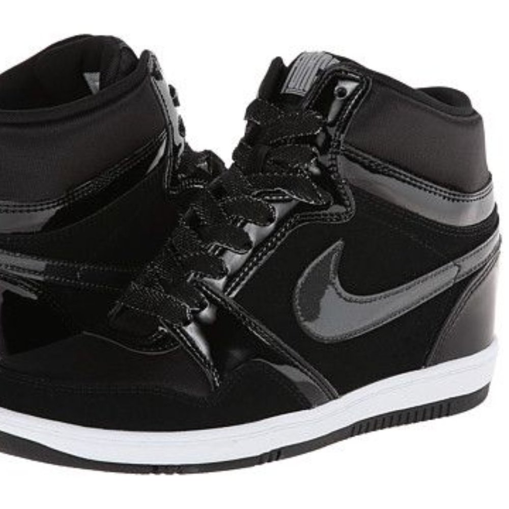 Nike Force Sky High Black Wedge Sneaker